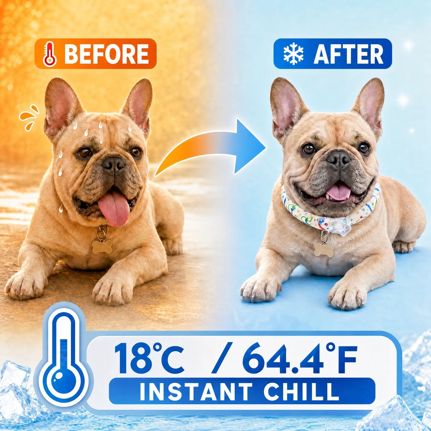 Reusable Cooling Collar for Dogs – Comfortable Summer Cooling Neck Wrap