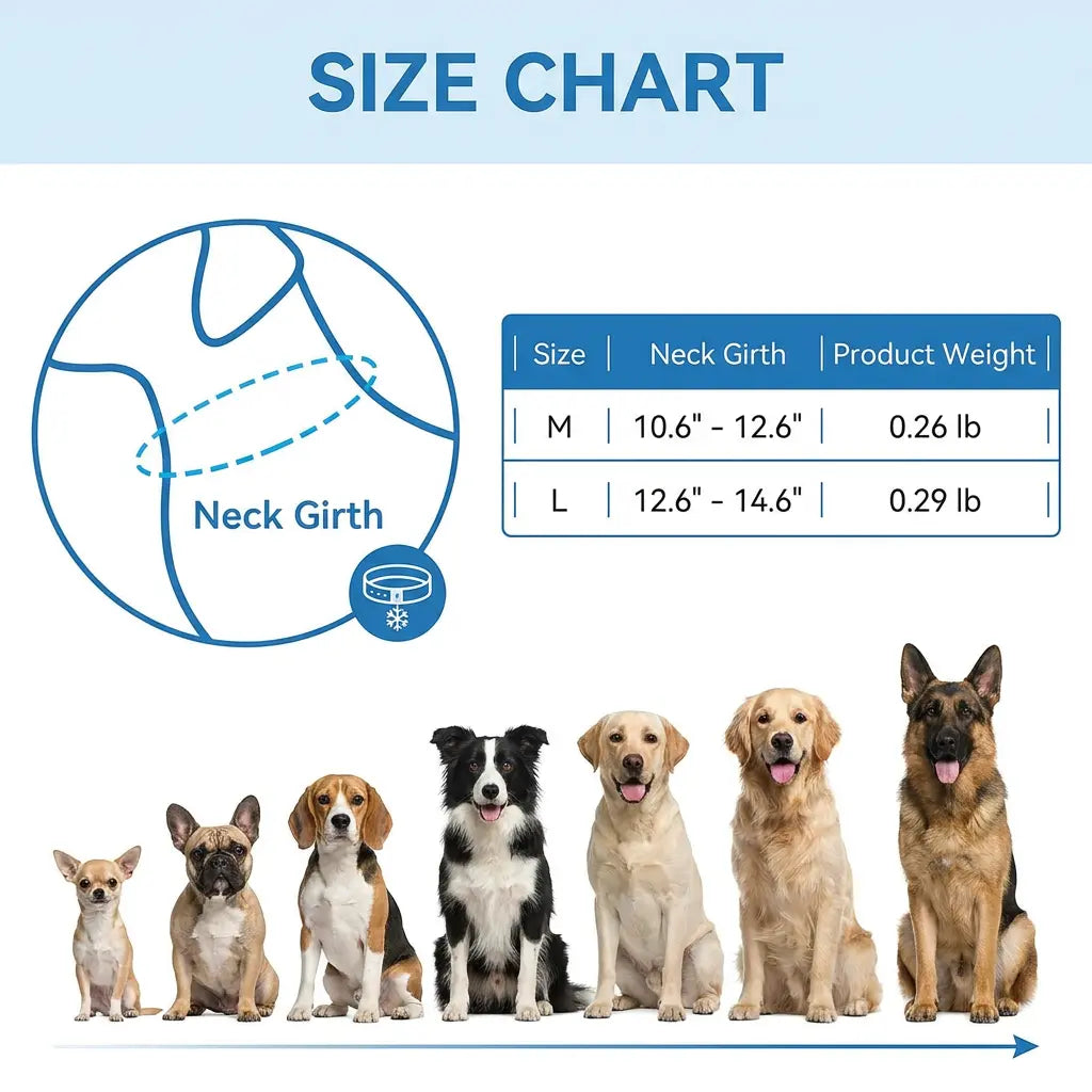Reusable Cooling Collar for Dogs – Comfortable Summer Cooling Neck Wrap