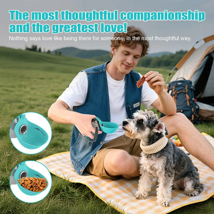 Lumikata 2-In-1 Portable Dog Water Bottle & Foldable Bowl - Leak-Proof Stainless Steel for Small Dogs - Ideal for Walks & Feedings!